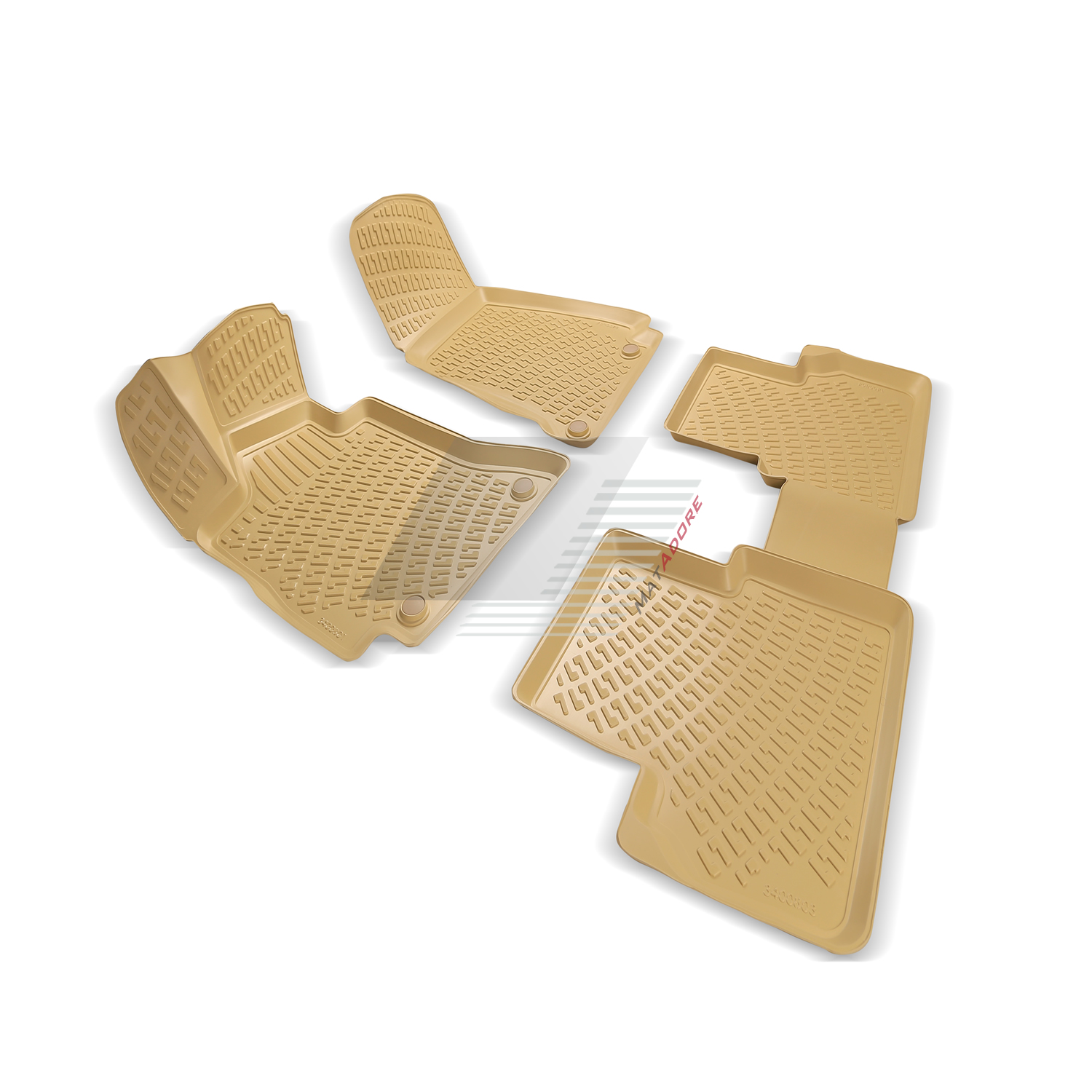 Renault Latitude 3D TPE Beige Rubber Floor Mats 2010 Onwards